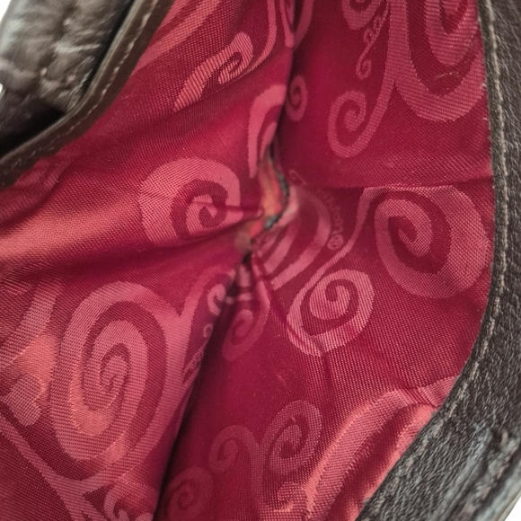 Brighton Women's Vintage Brown Leather Croc Embossed Tri-Fold Organizer Wallet - Picture 9 of 14